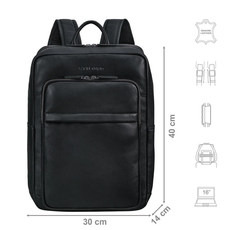 "Oliver" Business Rucksack Herren Leder Groß mit 16 Zoll Laptopfach