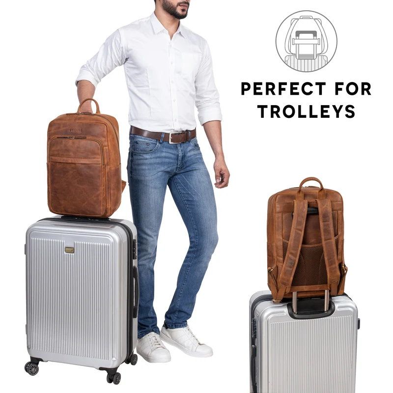 "Oliver" Business Rucksack Herren Leder Groß mit 16 Zoll Laptopfach