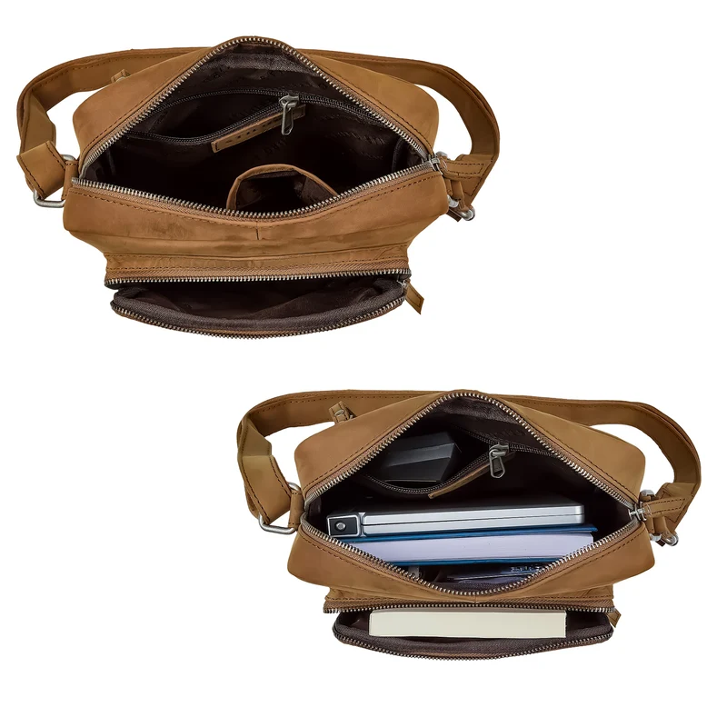 "Ringo" Leder Umhängetasche Herren Schultertasche