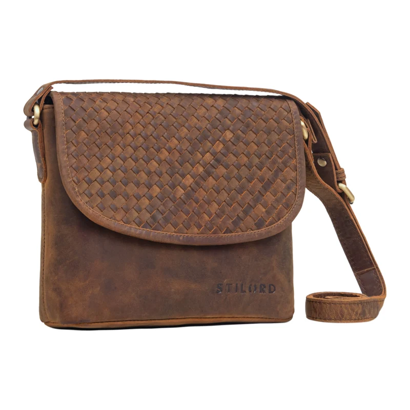 B-WARE "Nika" Crossbody Bag Damen Leder geflochten