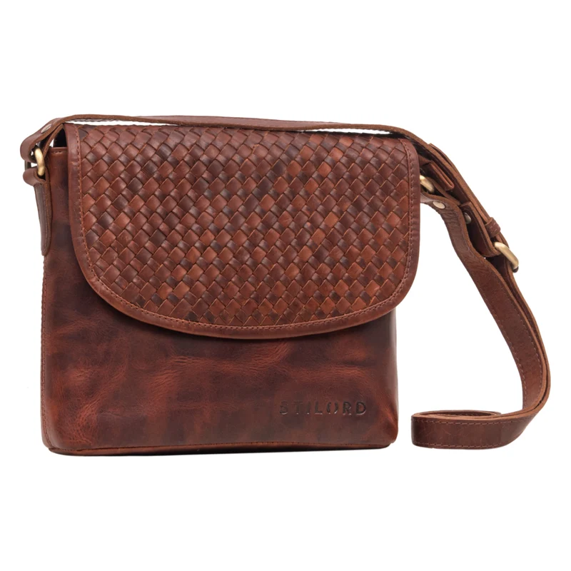 B-WARE "Nika" Crossbody Bag Damen Leder geflochten