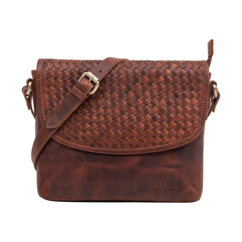 B-WARE "Nika" Crossbody Bag Damen Leder geflochten