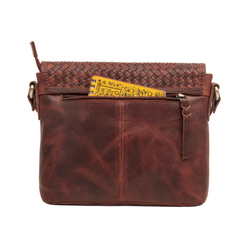 B-WARE "Nika" Crossbody Bag Damen Leder geflochten