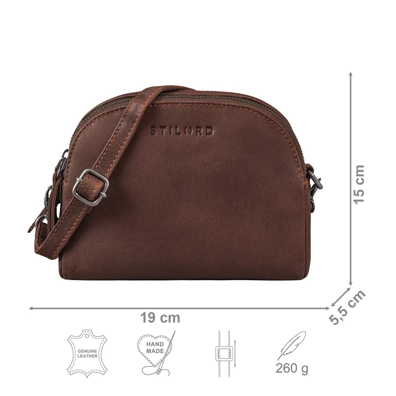 "Mikasa" Kleine Umhängetasche Damen Leder Elegante Crossbody Bag