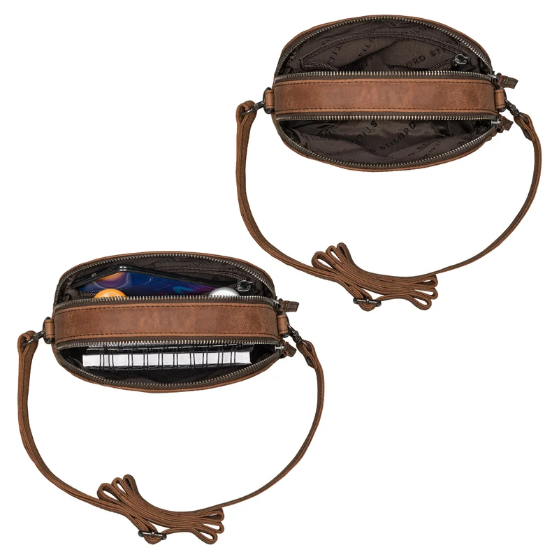 "Mikasa" Kleine Umhängetasche Damen Leder Elegante Crossbody Bag