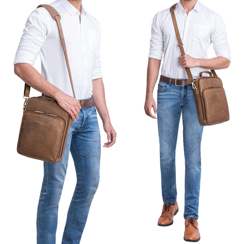 STILORD B-WARE "Can" Männer Tasche Leder groß