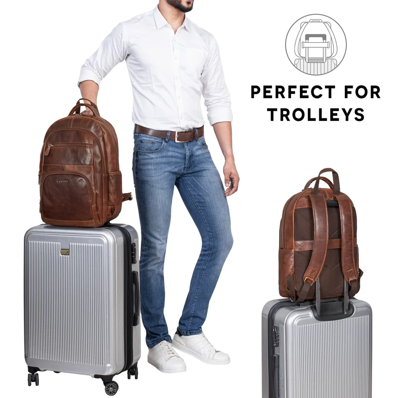 "Pierre" Leder Business Rucksack Damen und Herren
