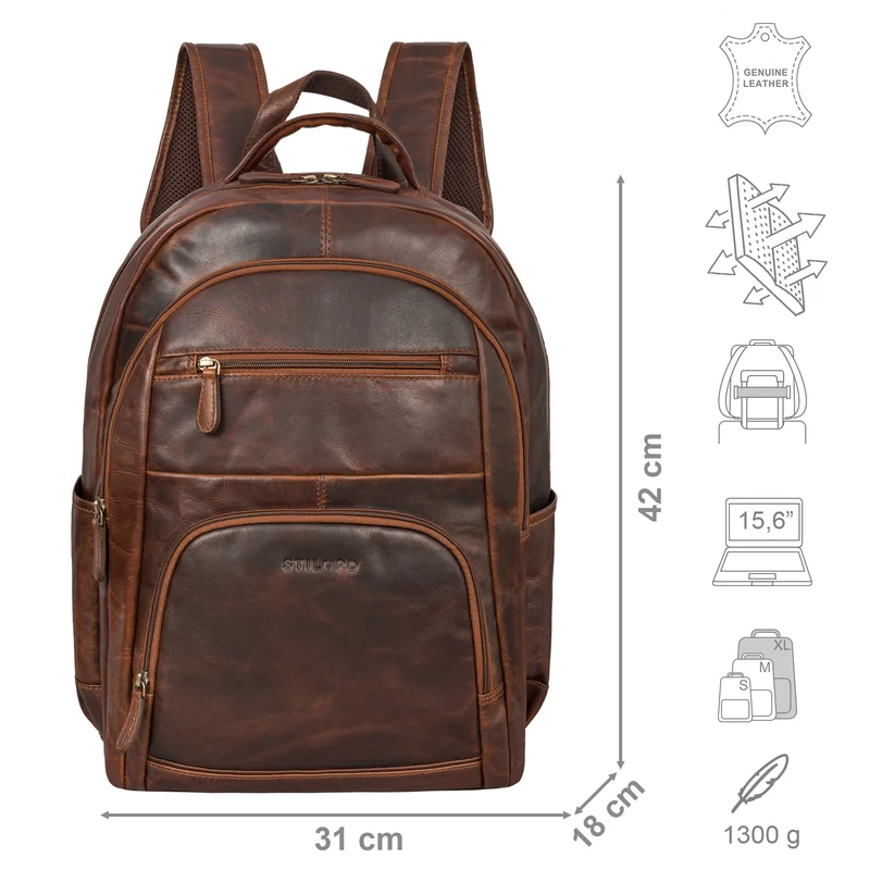 "Pierre" Leder Business Rucksack Damen und Herren