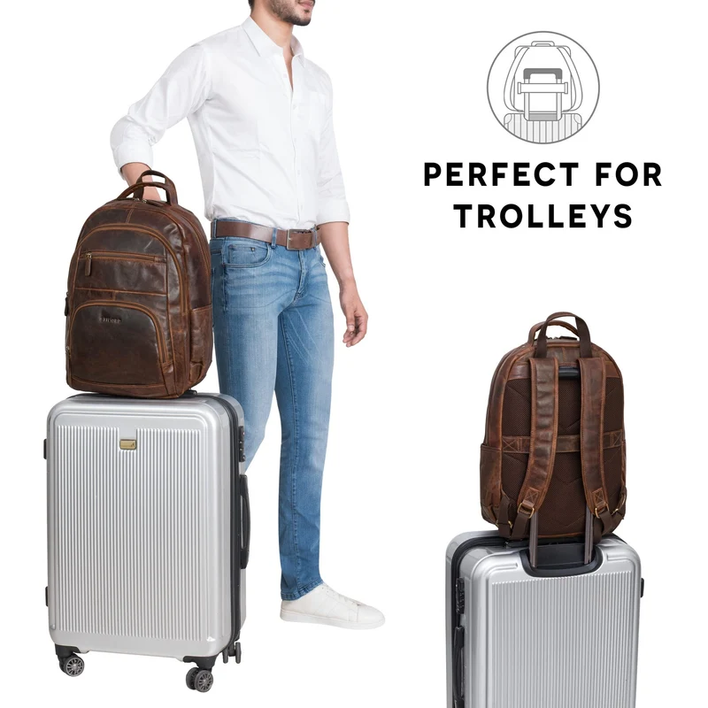 "Pierre" Leder Business Rucksack Damen und Herren