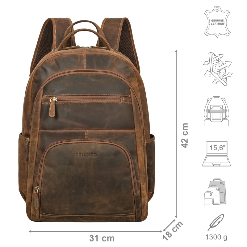 "Pierre" Leder Business Rucksack Damen und Herren