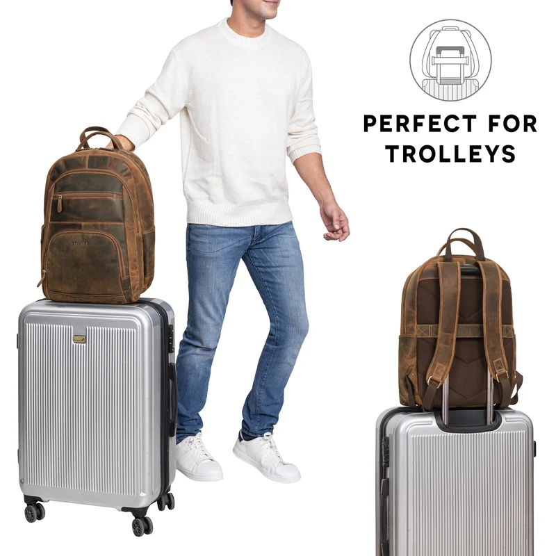 "Pierre" Leder Business Rucksack Damen und Herren