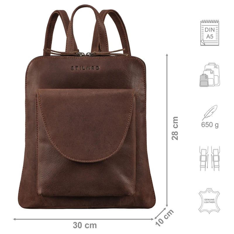 "Bernice" Eleganter Rucksack Damen Leder Tagesrucksack