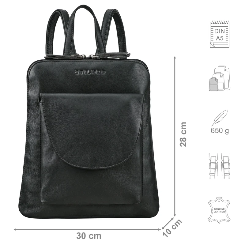 "Bernice" Eleganter Rucksack Damen Leder Tagesrucksack