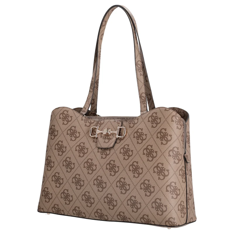 Guess Janie Logo Tote - Shopper 46 cm (latte logo)