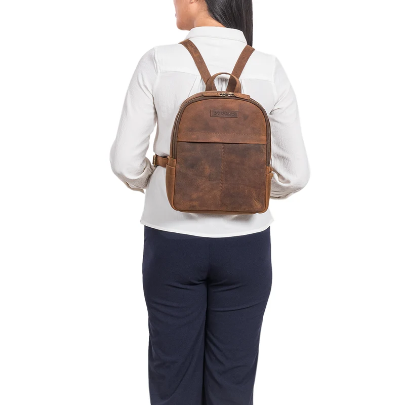 "Klara" Raffinierter Rucksack Damen Leder Klein