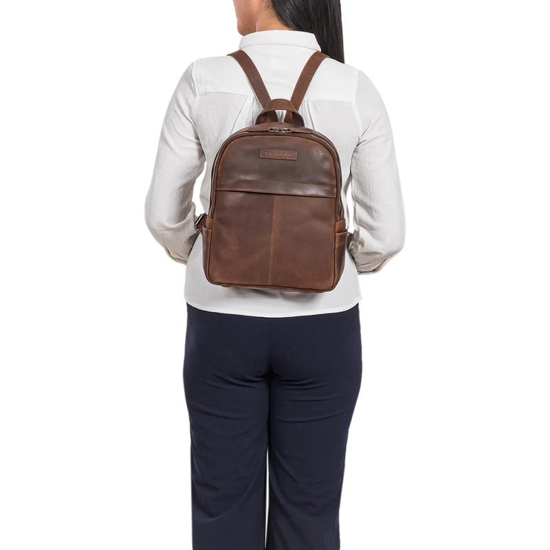 "Klara" Raffinierter Rucksack Damen Leder Klein