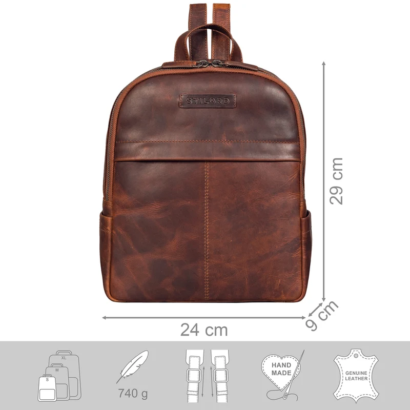 "Klara" Raffinierter Rucksack Damen Leder Klein