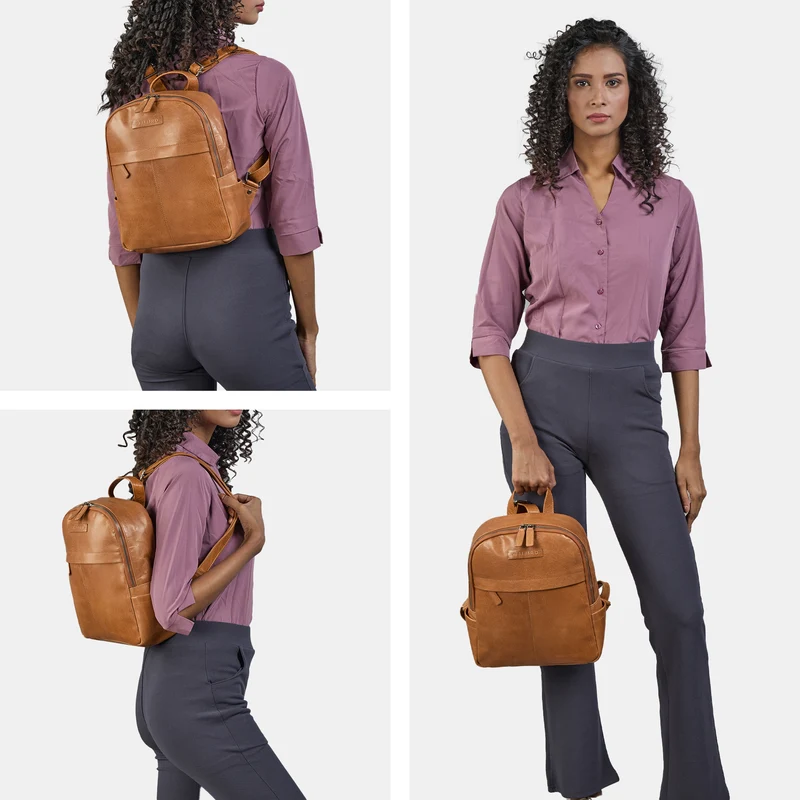 "Klara" Raffinierter Rucksack Damen Leder Klein