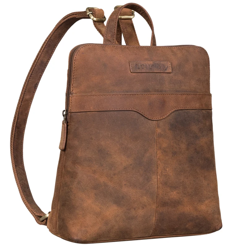 "Heidi" Eleganter Lederrucksack Damen Echtleder klein diebstahlsicher