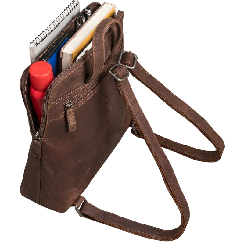 "Heidi" Eleganter Lederrucksack Damen Echtleder klein diebstahlsicher