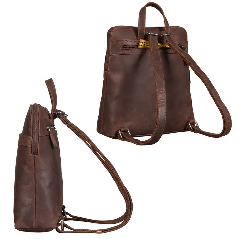 "Heidi" Eleganter Lederrucksack Damen Echtleder klein diebstahlsicher