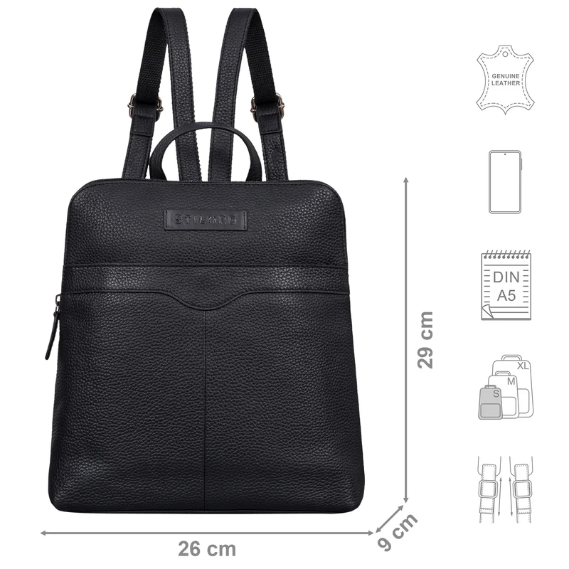 "Heidi" Eleganter Lederrucksack Damen Echtleder klein diebstahlsicher