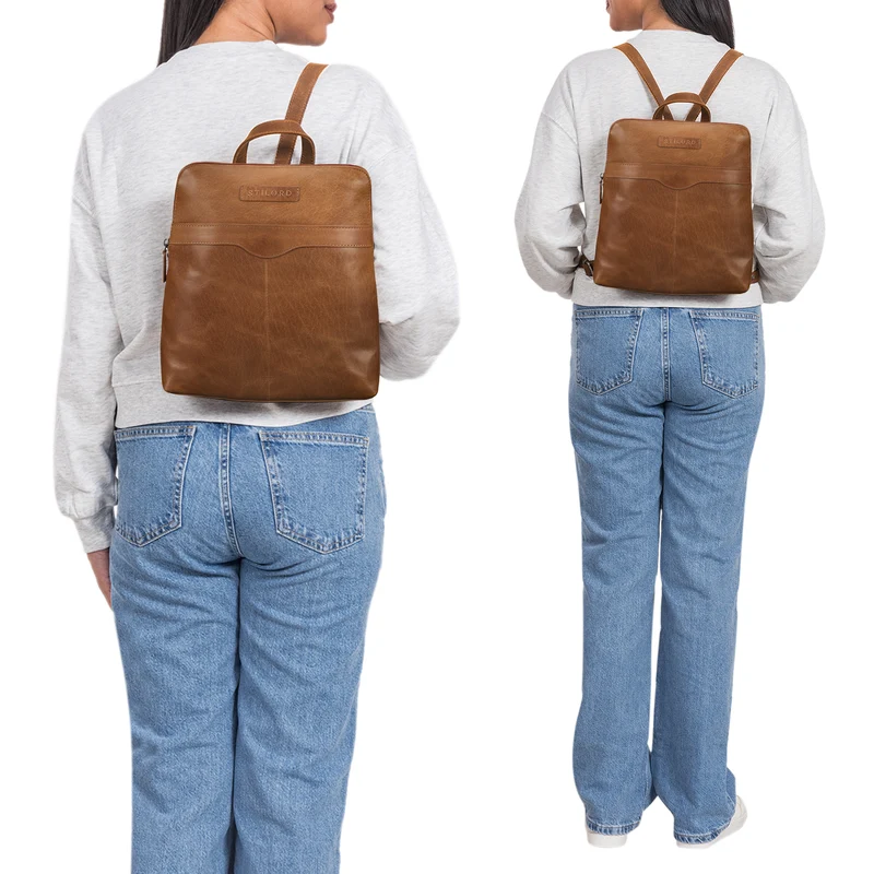 "Heidi" Eleganter Lederrucksack Damen Echtleder klein diebstahlsicher