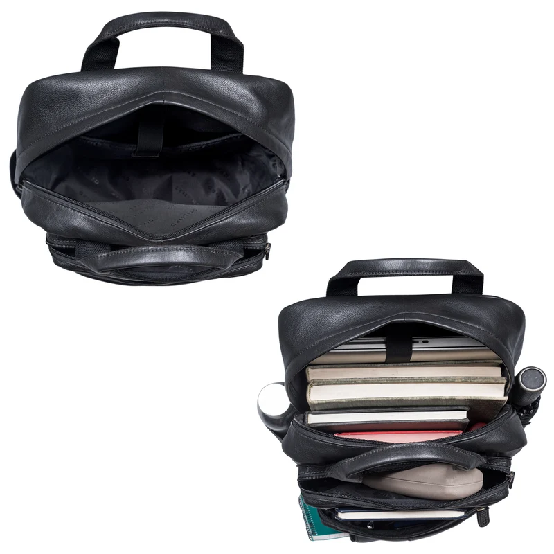 "Amos" Exklusiver Business Lederrucksack mit 17.3 Zoll Laptop-Fach Damen Herren