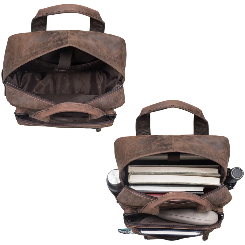 "Amos" Exklusiver Business Lederrucksack mit 17.3 Zoll Laptop-Fach Damen Herren