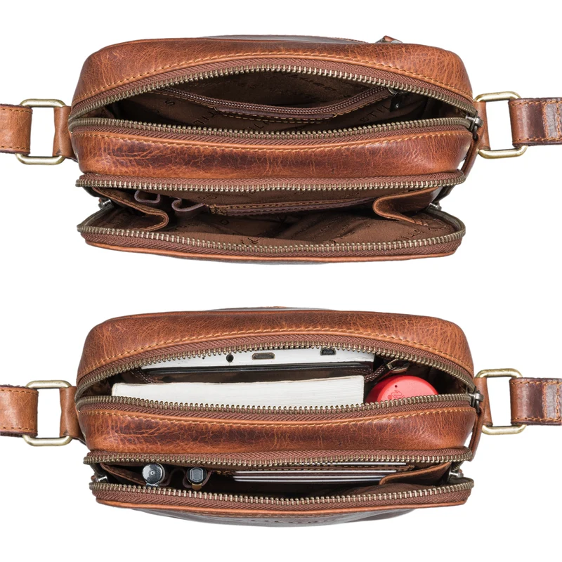 "Tobias" Kleine Herrenhandtasche Leder