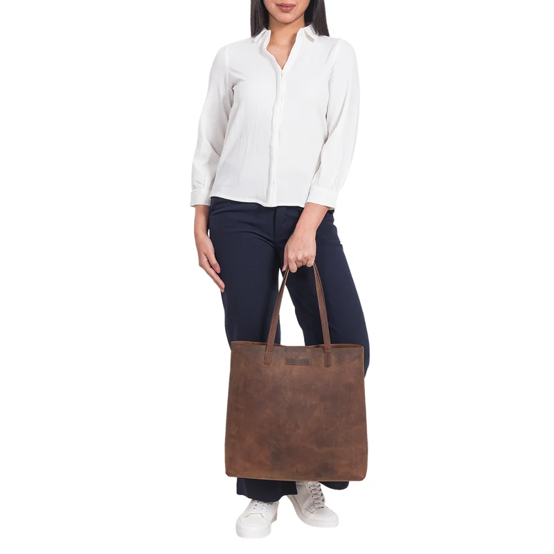 "Carlotta" Leder Shopper Tasche Damen Groß