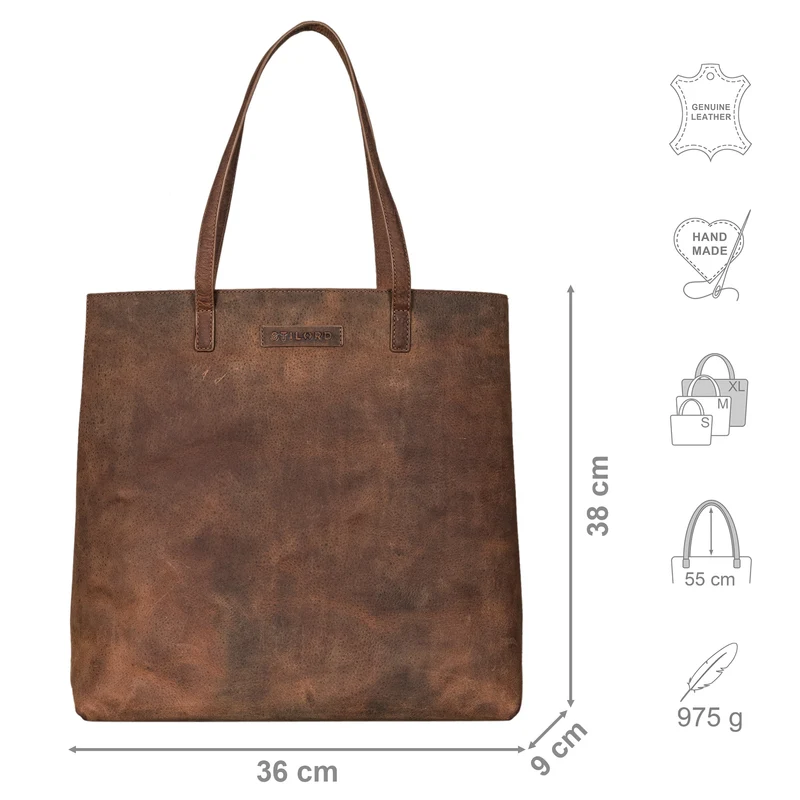 "Carlotta" Leder Shopper Tasche Damen Groß