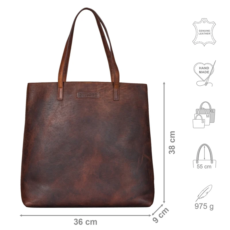 "Carlotta" Leder Shopper Tasche Damen Groß