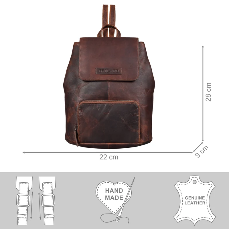 STILORD "Johanna" Kleiner Lederrucksack Damen Modern