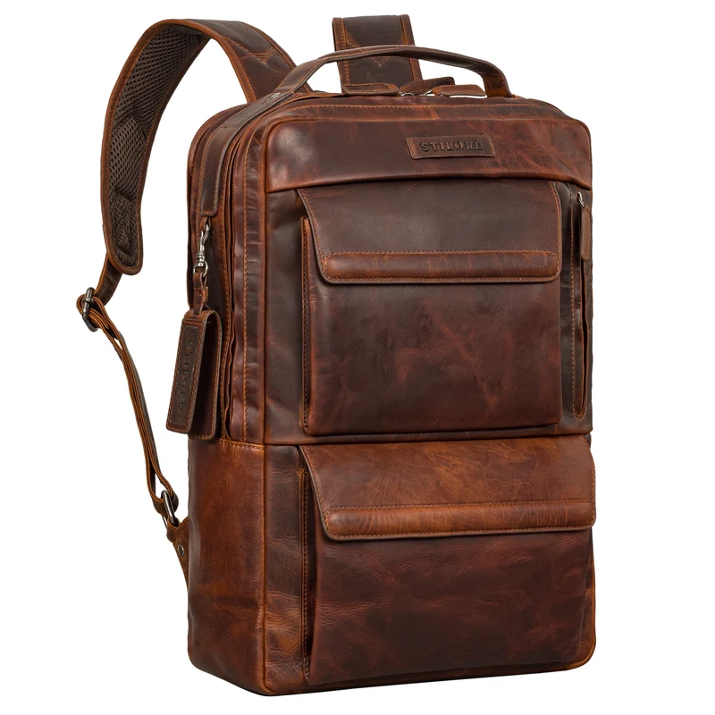 "Egon" Moderner Laptop Rucksack 15 Zoll Leder