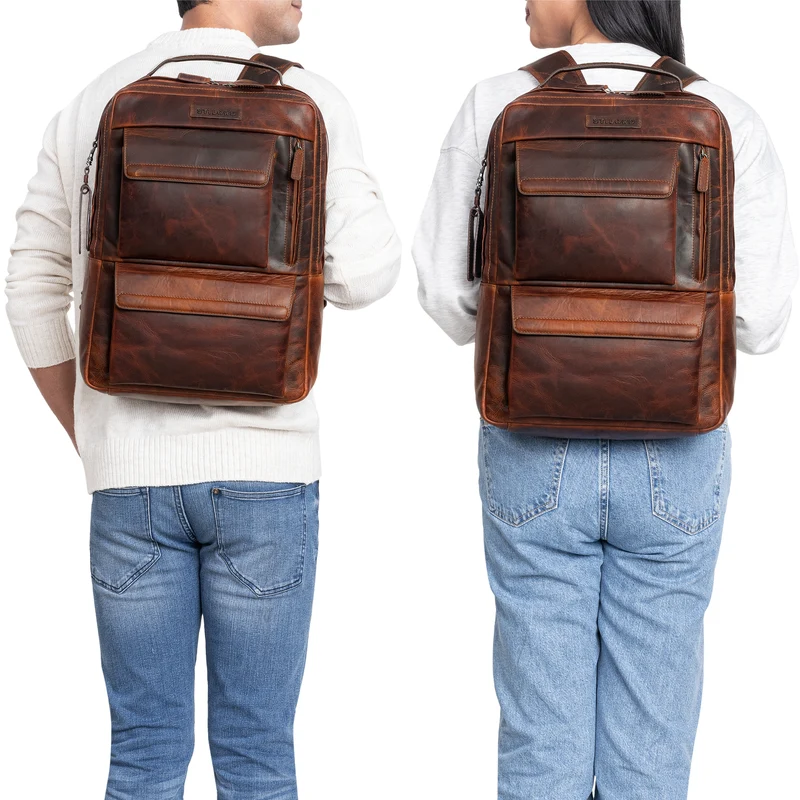 "Egon" Moderner Laptop Rucksack 15 Zoll Leder