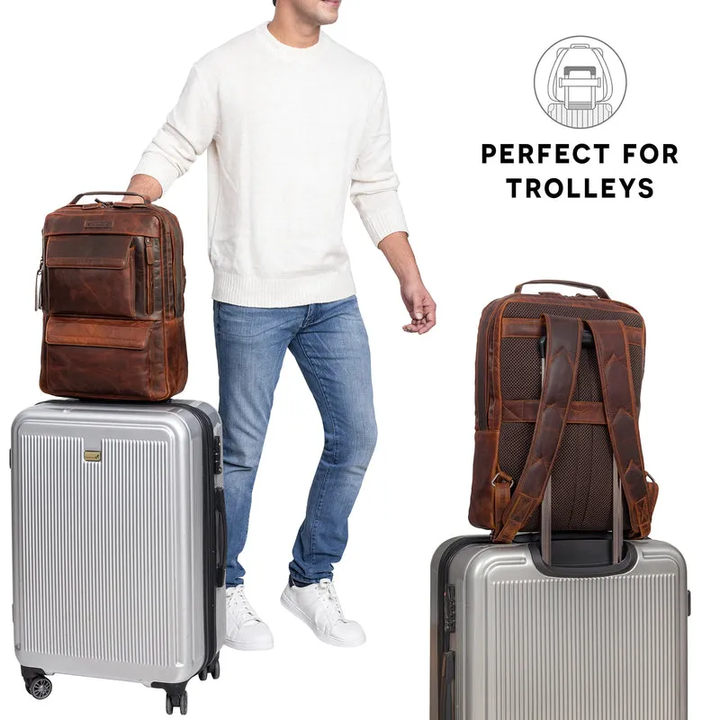 "Egon" Moderner Laptop Rucksack 15 Zoll Leder