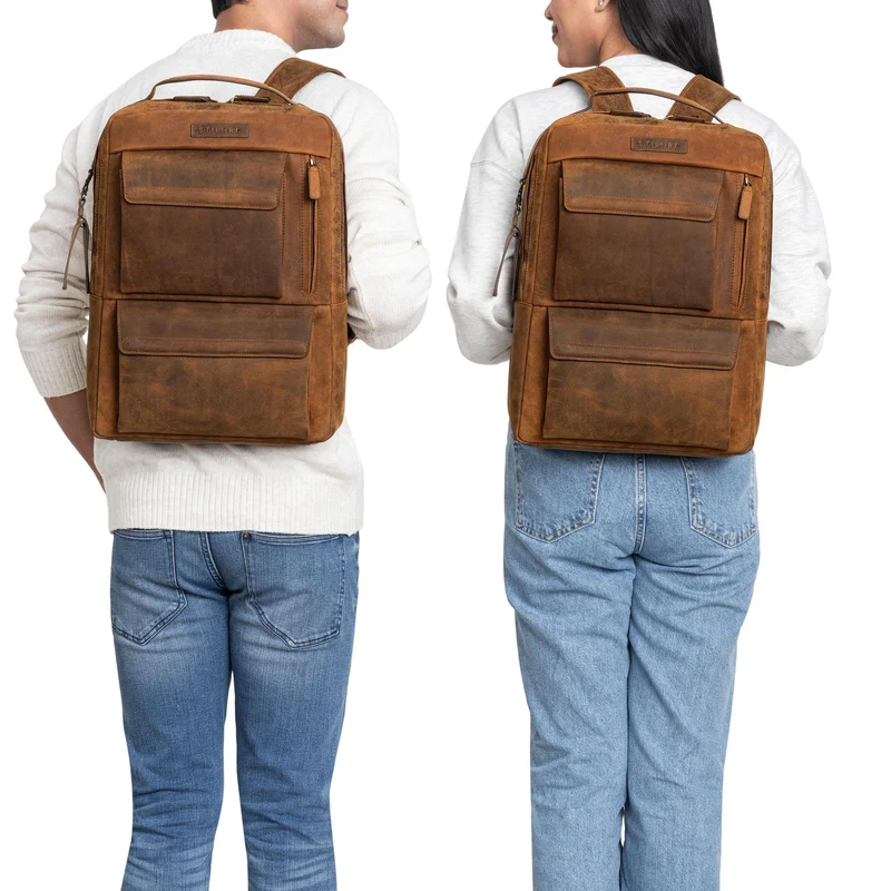 "Egon" Moderner Laptop Rucksack 15 Zoll Leder
