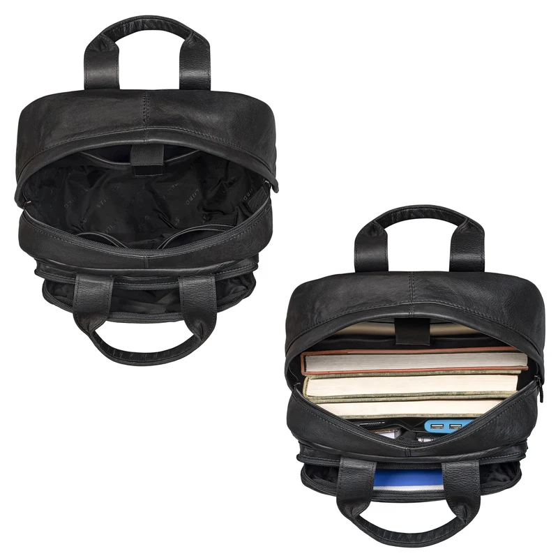 "Trinity" Vintage Laptop Rucksack Leder 15,6 Zoll mit Henkel