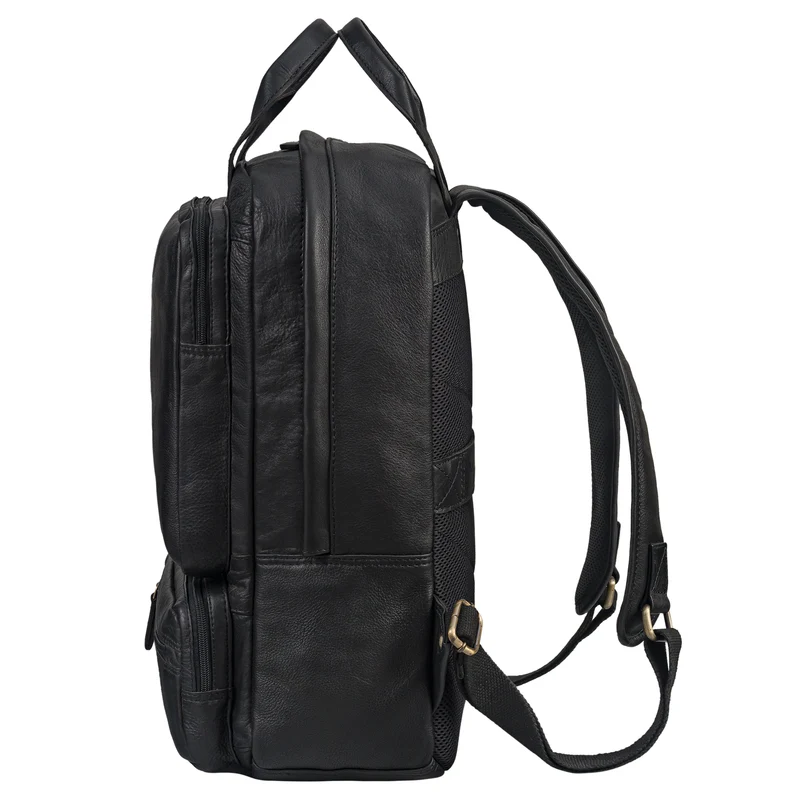 "Trinity" Vintage Laptop Rucksack Leder 15,6 Zoll mit Henkel