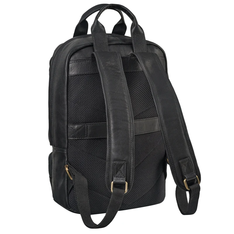 "Trinity" Vintage Laptop Rucksack Leder 15,6 Zoll mit Henkel