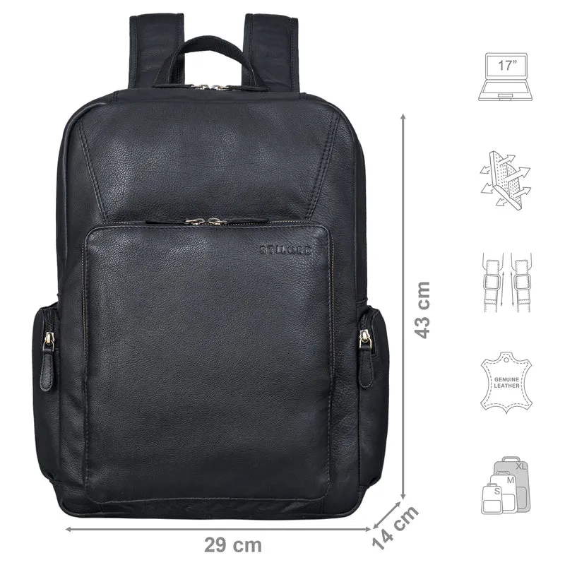 "Werner" Leder-Rucksack mit vielen Fächern Laptop-Fach 15 - 17 Zoll