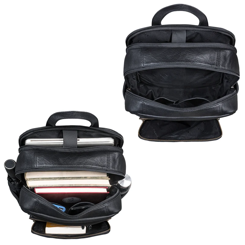 "Werner" Leder-Rucksack mit vielen Fächern Laptop-Fach 15 - 17 Zoll