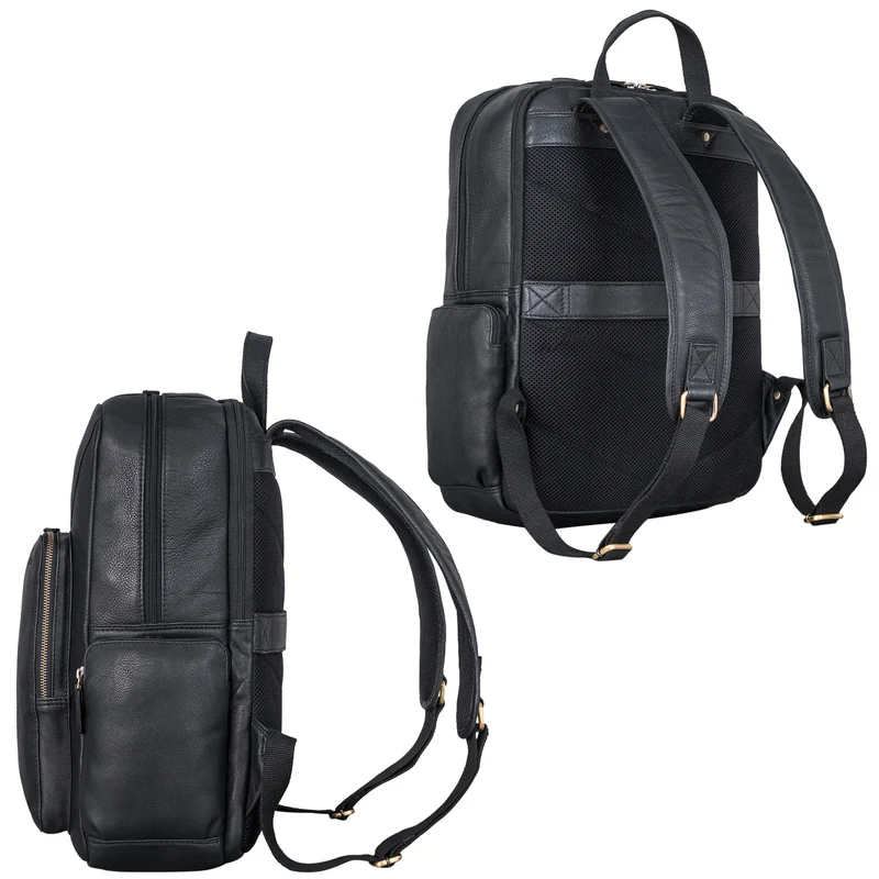 "Werner" Leder-Rucksack mit vielen Fächern Laptop-Fach 15 - 17 Zoll