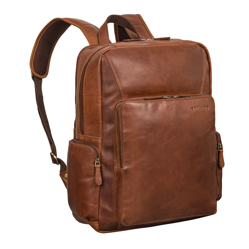 "Werner" Leder-Rucksack mit vielen Fächern Laptop-Fach 15 - 17 Zoll
