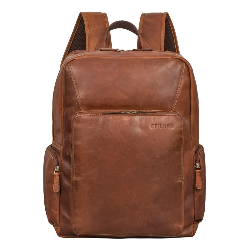 "Werner" Leder-Rucksack mit vielen Fächern Laptop-Fach 15 - 17 Zoll