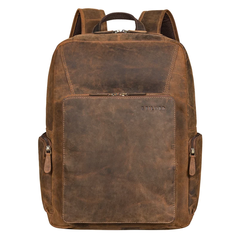"Werner" Leder-Rucksack mit vielen Fächern Laptop-Fach 15 - 17 Zoll