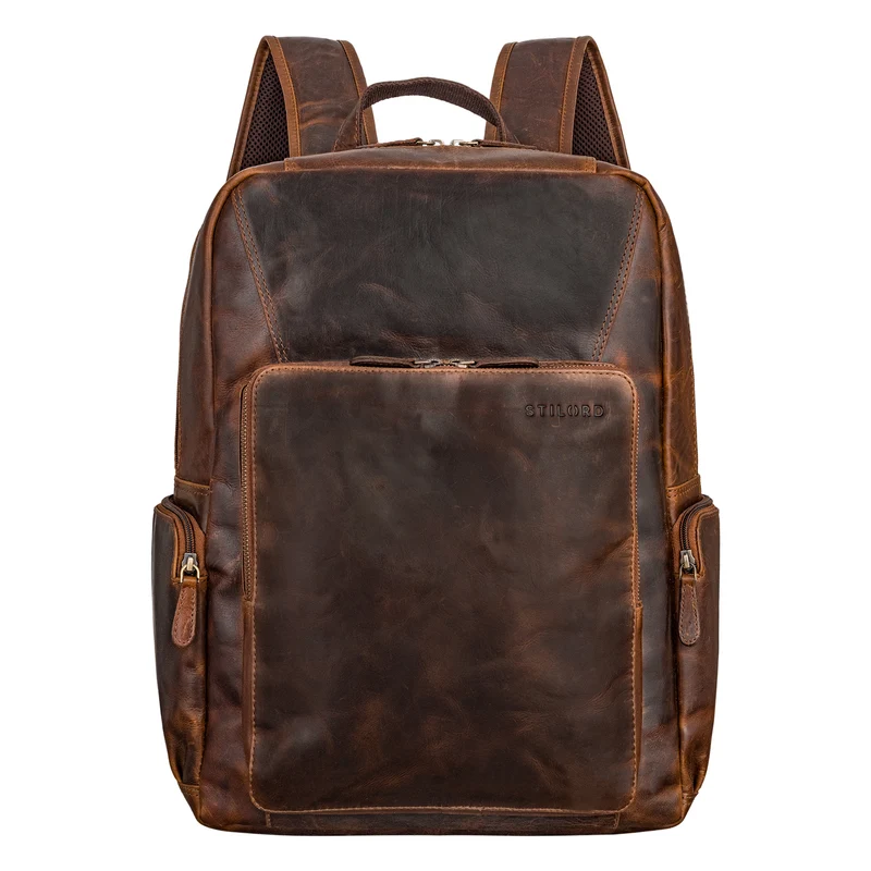 "Werner" Leder-Rucksack mit vielen Fächern Laptop-Fach 15 - 17 Zoll
