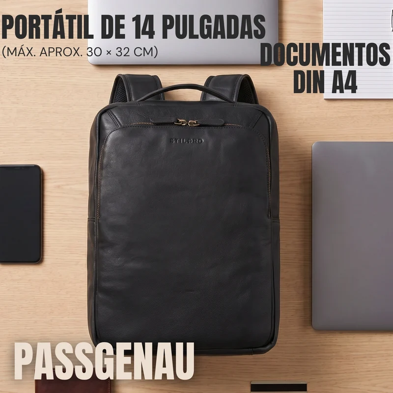 "Martin" Laptop Rucksack Leder 13 bis 14 Zoll für Herren und Damen