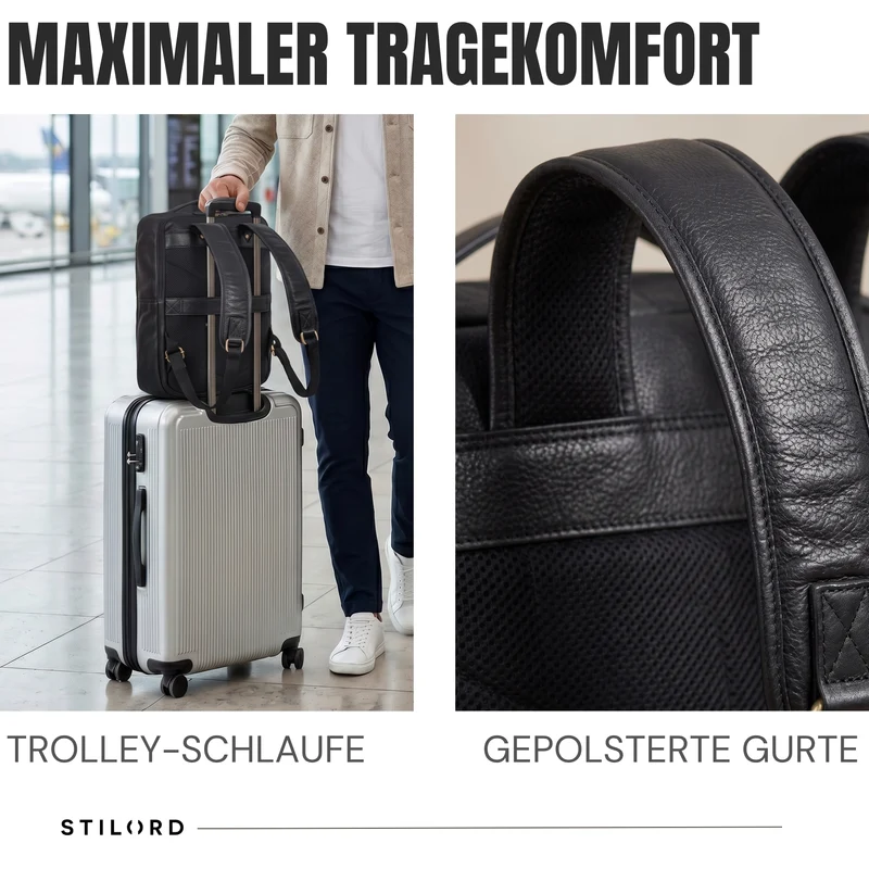 "Martin" Laptop Rucksack Leder 13 bis 14 Zoll für Herren und Damen